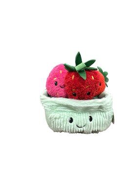 Gigglescape Plush Strawberry Basket Toy For Ages 1+ - Soft Colorful And Cuddly P